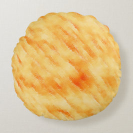 Rustige mango geel zoals getextureerd schilderij rond kussen