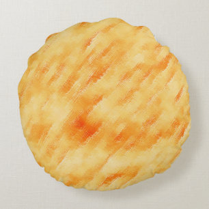 Rustige mango geel zoals getextureerd schilderij rond kussen