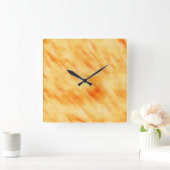 Rustige mango geel zoals getextureerd schilderij vierkante klok (Huis)