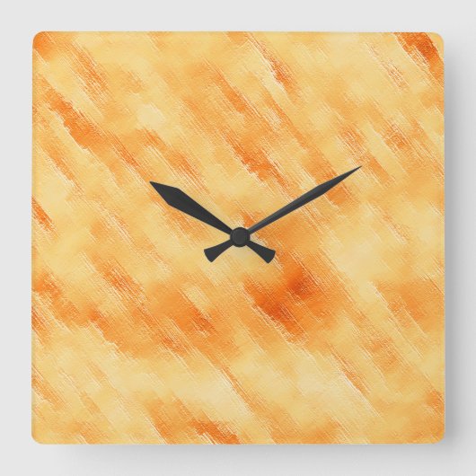 Rustige mango geel zoals getextureerd schilderij vierkante klok (Voorkant)