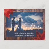 Rustige Maple Leaves Fall Wedding Save the Date Aankondigingskaart (Voorkant)