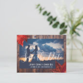 Rustige Maple Leaves Fall Wedding Save the Date Aankondigingskaart (Staand voorkant)