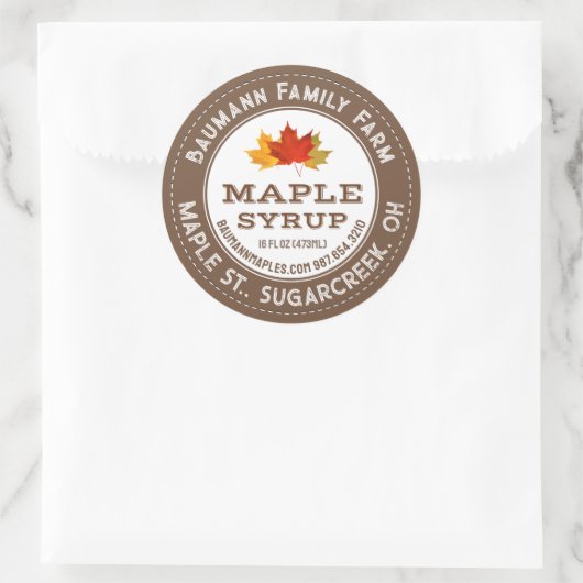 Rustige mapleemhuls Etiket kleurrijke mapelbladere (Tas)