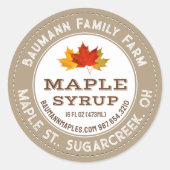 Rustige mapleemhuls Etiket kleurrijke mapelbladere (Voorkant)