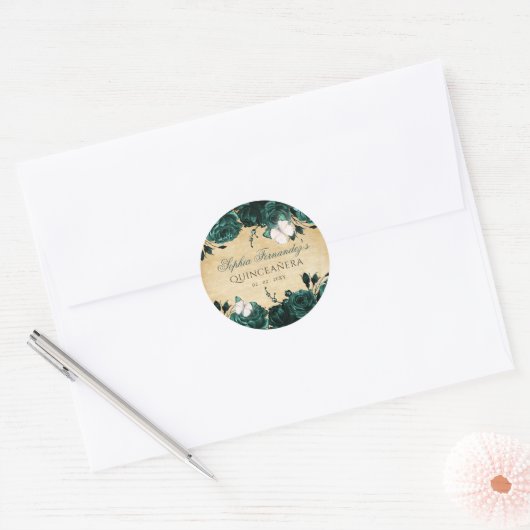 Rustige maraginesolfvlinder ronde sticker (Envelop)