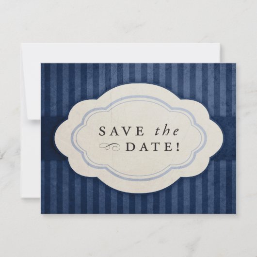 Rustige  marine Blue Save the Dates Date (Voorkant)
