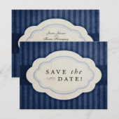 Rustige  marine Blue Save the Dates Date (Voorkant / Achterkant)