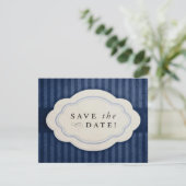 Rustige marine Blue Save the Dates Save The Date (Staand voorkant)