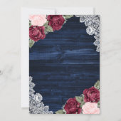 Rustige marineblauw bruinbruin bruinhout save the date (Achterkant)