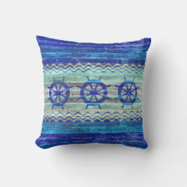 Rustige marineblauw kustdek scheepswielen kussen