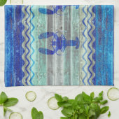 Rustige marineblauw kustdeverdampers theedoek (Gevouwen)