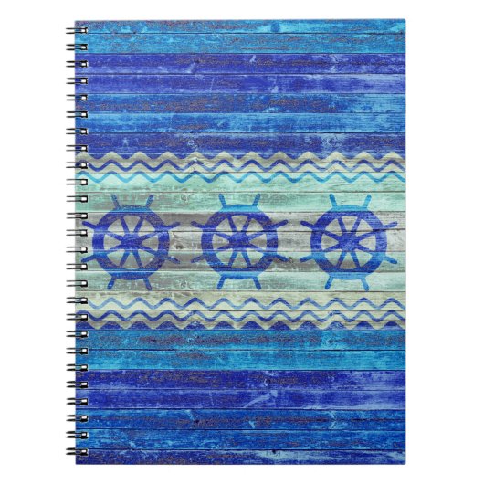 Rustige marineblauw kustschip Wip Notitieboek (Voorkant)