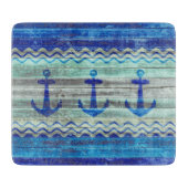 Rustige marineblauw-kustverankeringspunten snijplank (Voorkant)