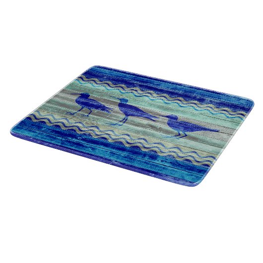 Rustige marineblauw kustvuilnis snijplank (Hoek)