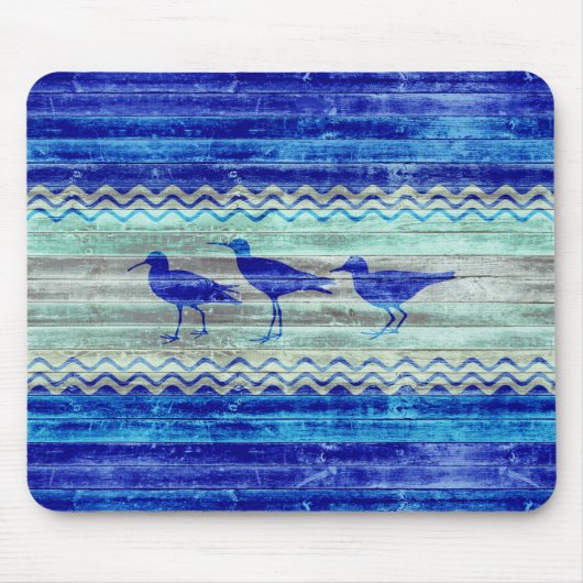 Rustige marineblauw kustzandpiers muismat (Voorkant)