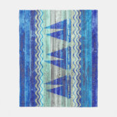 Rustige marineboot Blauwe kustboot Fleece Deken (Voorkant)