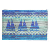 Rustige marineboot Blauwe kustboot Kussensloop (Achterkant)