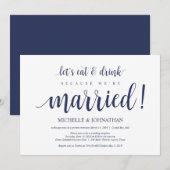 Rustige marineboot Blue Wedding Elopement Kaart (Voorkant / Achterkant)