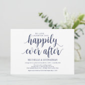 Rustige marineboot Blue Wedding Elopement Kaart (Staand voorkant)