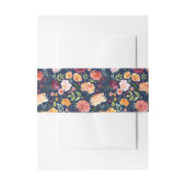 Rustige marinedag Burgundy en Blush Herfst Floral  Uitnodigingen Wikkel (Voorkant Voorbeeld)