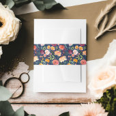 Rustige marinedag Burgundy en Blush Herfst Floral  Uitnodigingen Wikkel