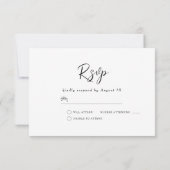 Rustige marineslag en brute Waterverf bruiloft RSVP Kaartje (Achterkant)