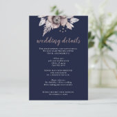 Rustige marinesnoorse boerenbruiloft informatiekaartje (Staand voorkant)