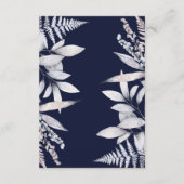 Rustige marinesnoorse boerenbruiloft informatiekaartje (Achterkant)