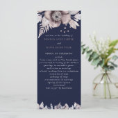 Rustige marinesnoorse boerenbruiloft programmakaart (Staand voorkant)