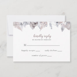 Rustige marinesnoorse boerenbruiloft RSVP kaartje