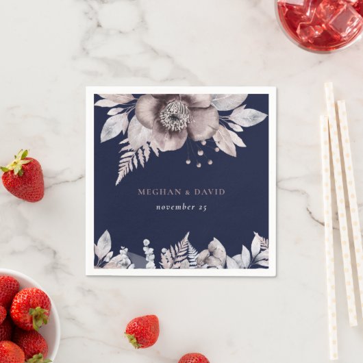 Rustige marinesnoorse boerenbruiloft servet (Insitu)