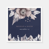 Rustige marinesnoorse boerenbruiloft servet (Voorkant)