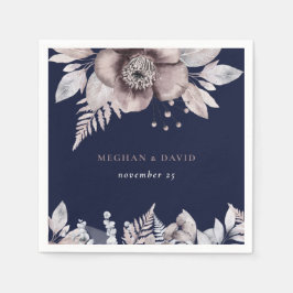 Rustige marinesnoorse boerenbruiloft servet