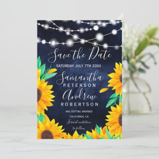 Rustige marinestralen redden de date bruiloft save the date (Staand voorkant)