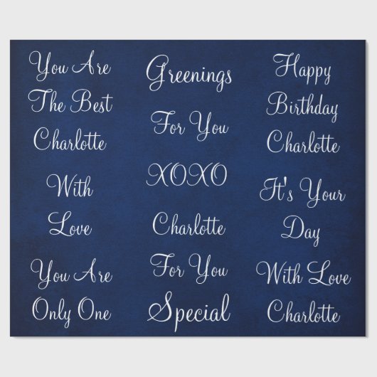 Rustige marinewitte fluweel, gepersonaliseerd cadeaupapier (Vlak)