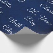 Rustige marinewitte fluweel, gepersonaliseerd cadeaupapier (Hoek)