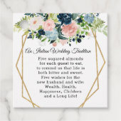 Rustige marinezeemacht - goudbloem - geometrische  bedankjes labels (Voorkant)