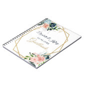 Rustige marinezeemacht - goudbloem - geometrische  notitieboek (Linkerzijde)