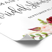 Rustige marsala blush roze welkomstteken poster (Hoek)