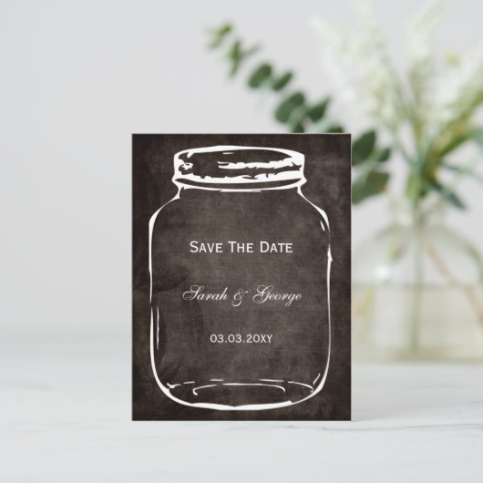 Rustige mason jar bruiloft met uitzondering van de aankondigingskaart (Staand voorkant)