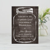 Rustige mason jar bruiloft met uitzondering van de save the date (Staand voorkant)