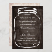 Rustige mason jar bruiloft met uitzondering van de save the date (Voorkant / Achterkant)