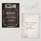 Rustige mason jar bruiloft Opvang Kaarten (Voorkant / Achterkant)