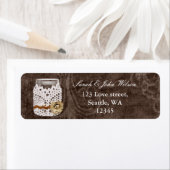 rustige mason jar bruiloft , retour address label (Insitu)