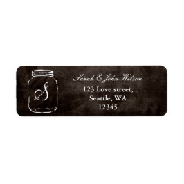 rustige mason jar bruiloft , retour address label