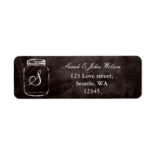 rustige mason jar bruiloft , retour address label (Voorkant)