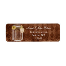rustige mason jar bruiloft , retour address label