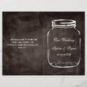 Rustige mason jar folded Wedding programme (Voorkant)