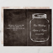 Rustige mason jar folded Wedding programme (Voorkant / Achterkant)