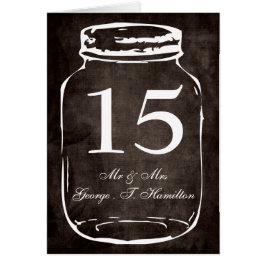 rustige mason jar trouwlijstnummers